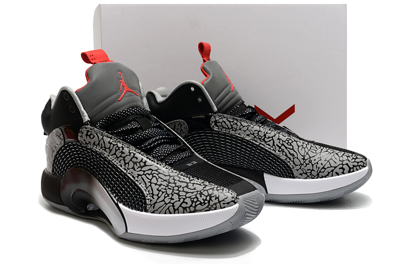 2020 Air Jordan 35 AJ3 Cement Grey Black Red Shoes - Click Image to Close